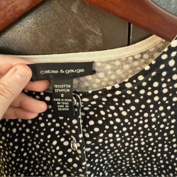 Cable & Gauge Black and White Polka Dot Cardigan - Picture 4 of 5